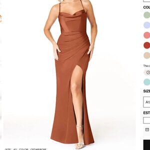 Azazie Cedar Rose Bridesmaid Dress, size A12